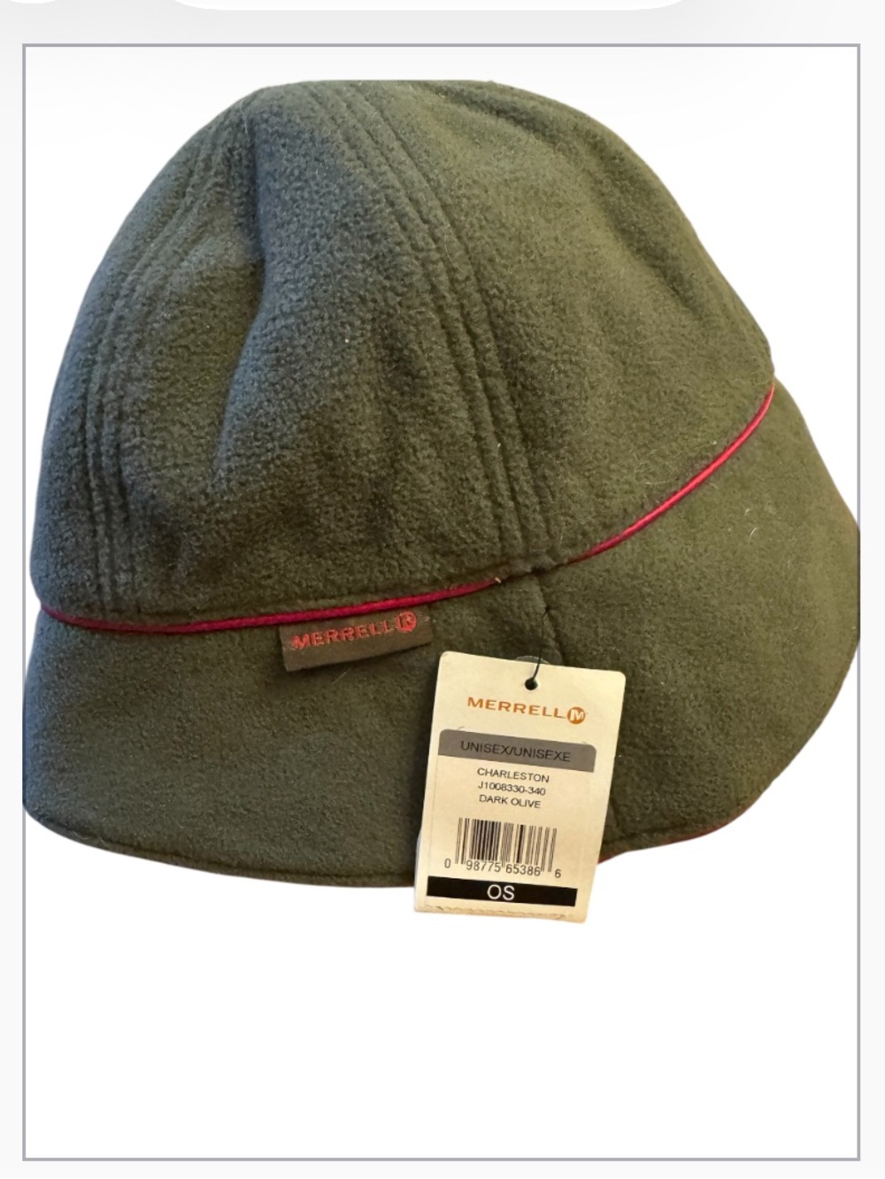 Merrell Dark Olive Fleece Hat size M  NWT ,super warm